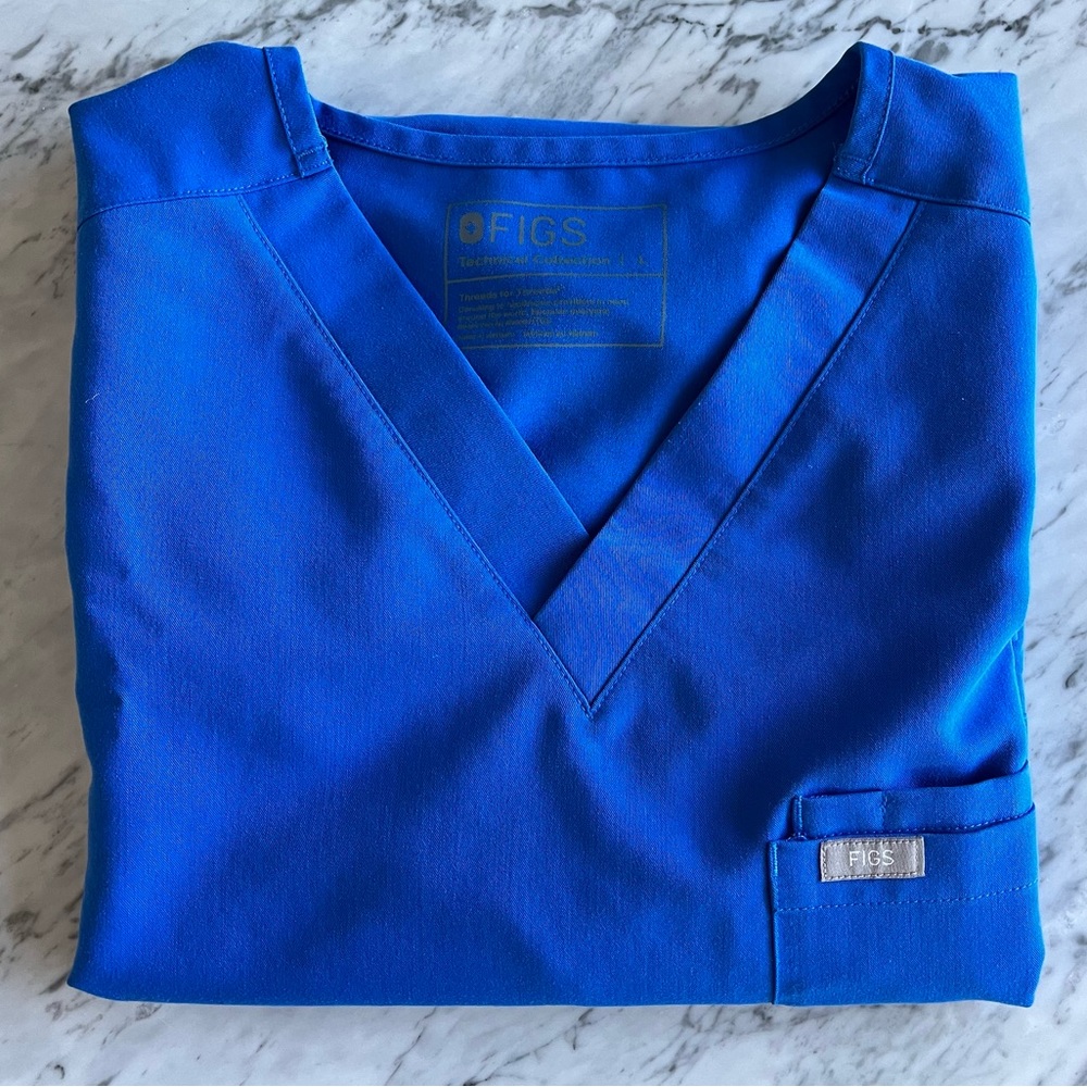 FIGS LEON TOP ROYAL BLUE LARGE